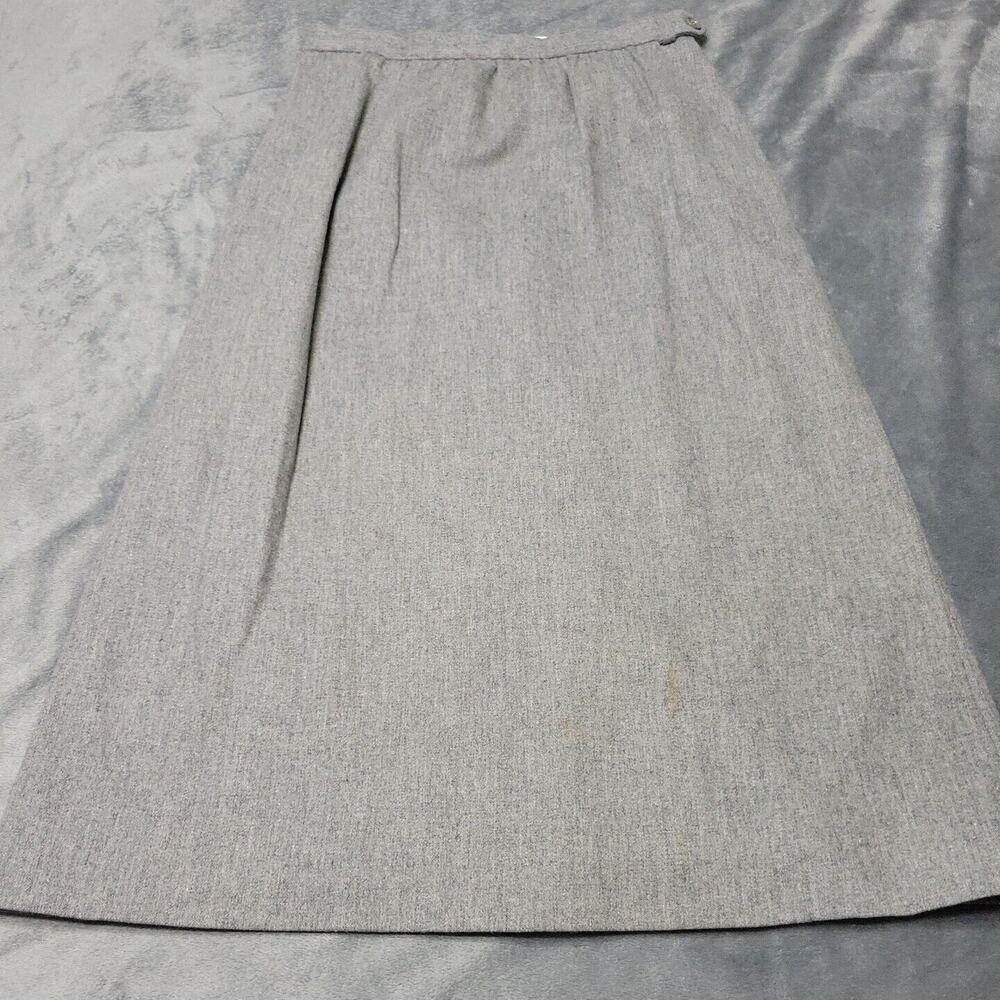 Vtg Pencil Skirt Womens‎ 8 Grey Midi Back Slit Zipper Lined Union USA Made 1960s